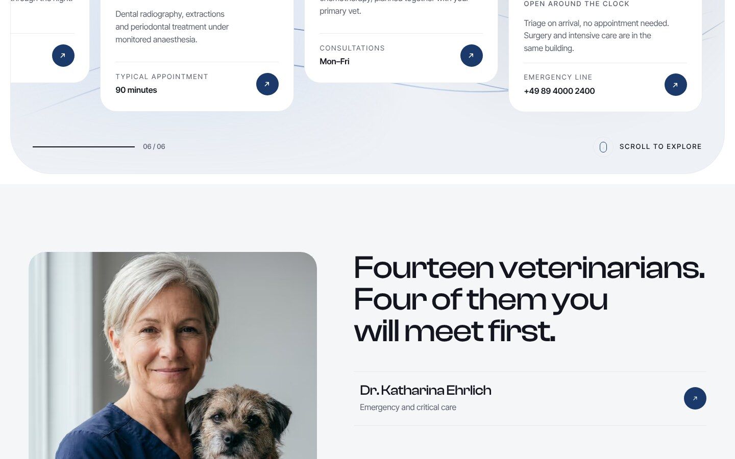 Leistungen und Team der Konzept-Website Nordlicht