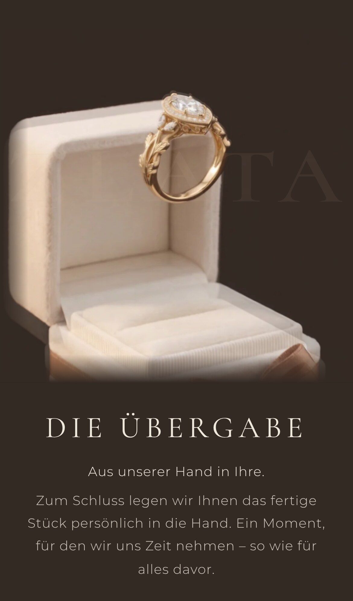 Ring in der Schachtel, Abschnitt „Die Übergabe“